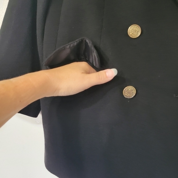 Talbots Petites Black Wool Cashmere Blend Coat Size 16P - Picture 3 of 10